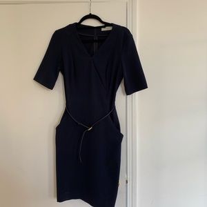 MM Lafluer Navy Classic Work Dress